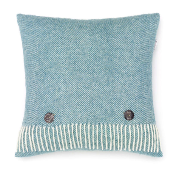 Blue sky herringbone cushion