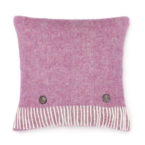 Blossom pink herringbone cushion