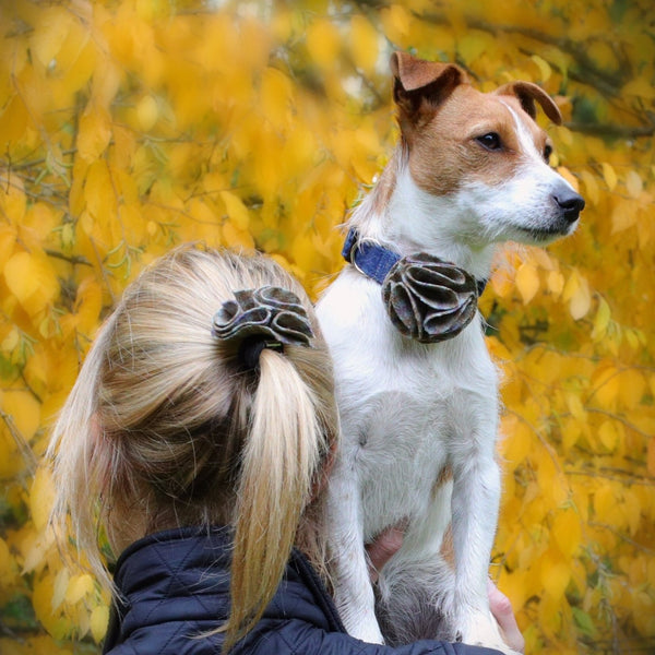 Dog collar flower accessory  - Loch Heather
