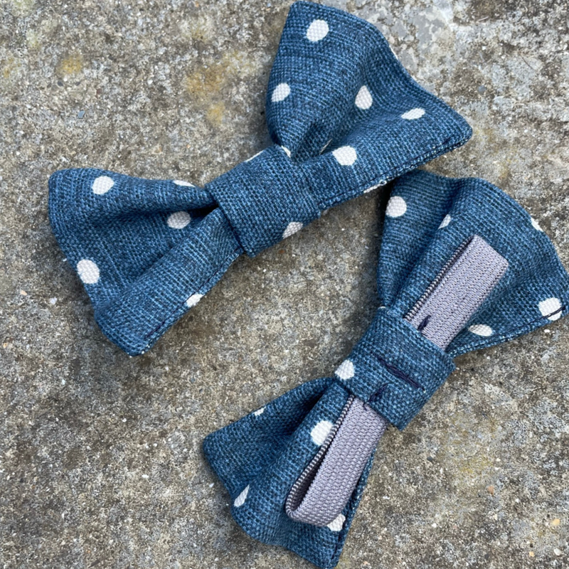 Dog bow tie denim spot