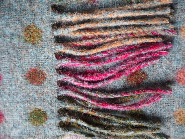 wool scarf multispot teal Canada