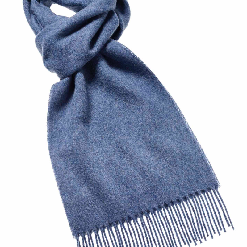 Plain wool scarf airforce blue Hettie