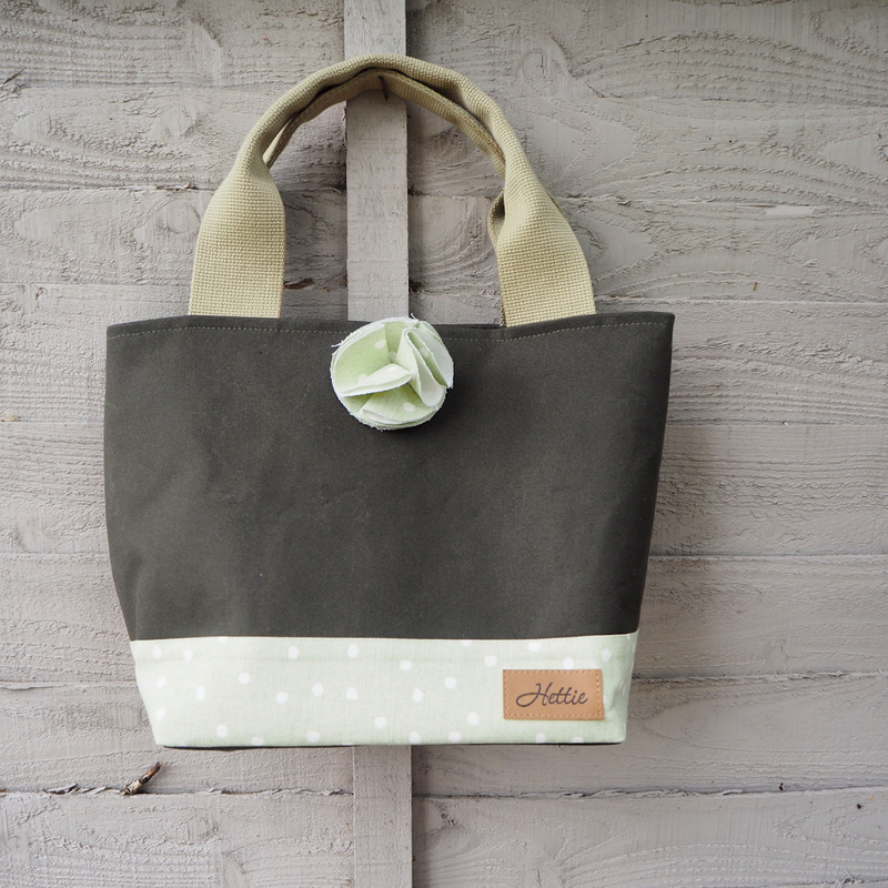 Hettie handbag  - canvas and green spot