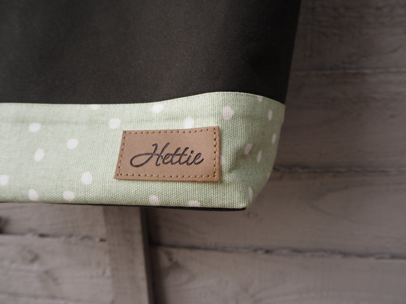 Hettie handbag  - canvas and green spot