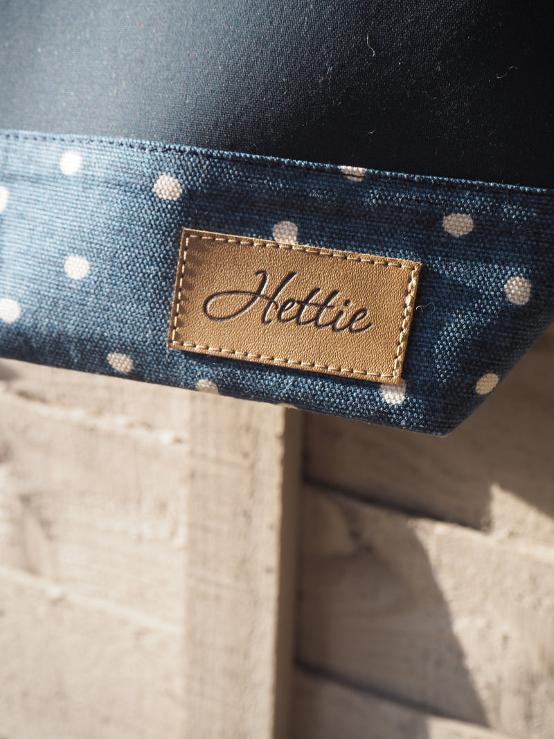 Hettie handbag  - canvas and denim spot