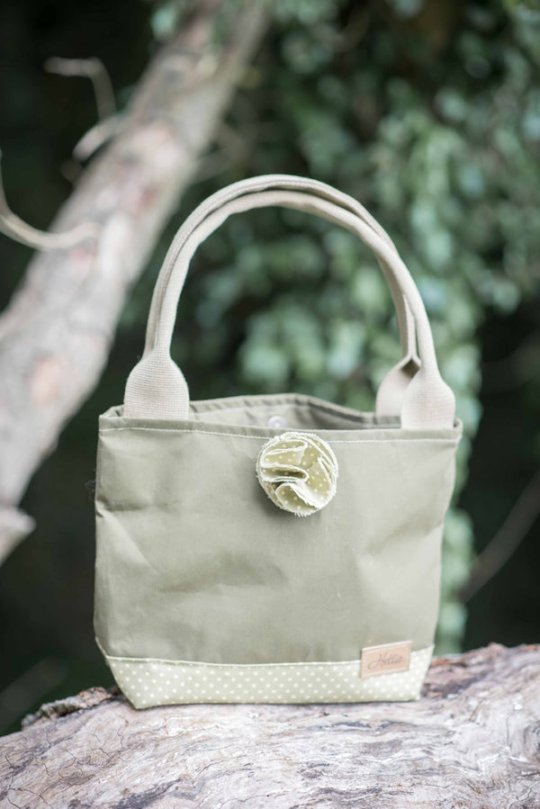 Hettie handbag  - canvas and green spot