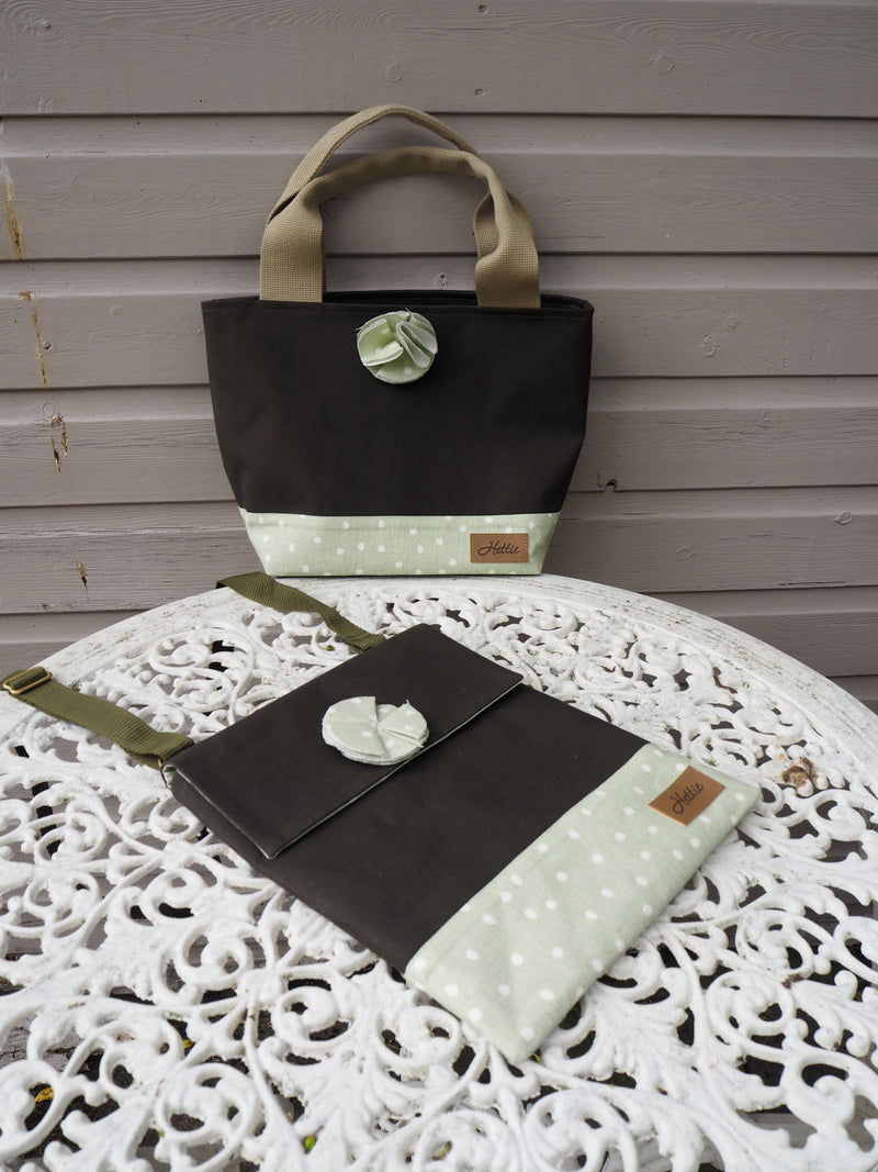 Ella handbag - Green Canvas