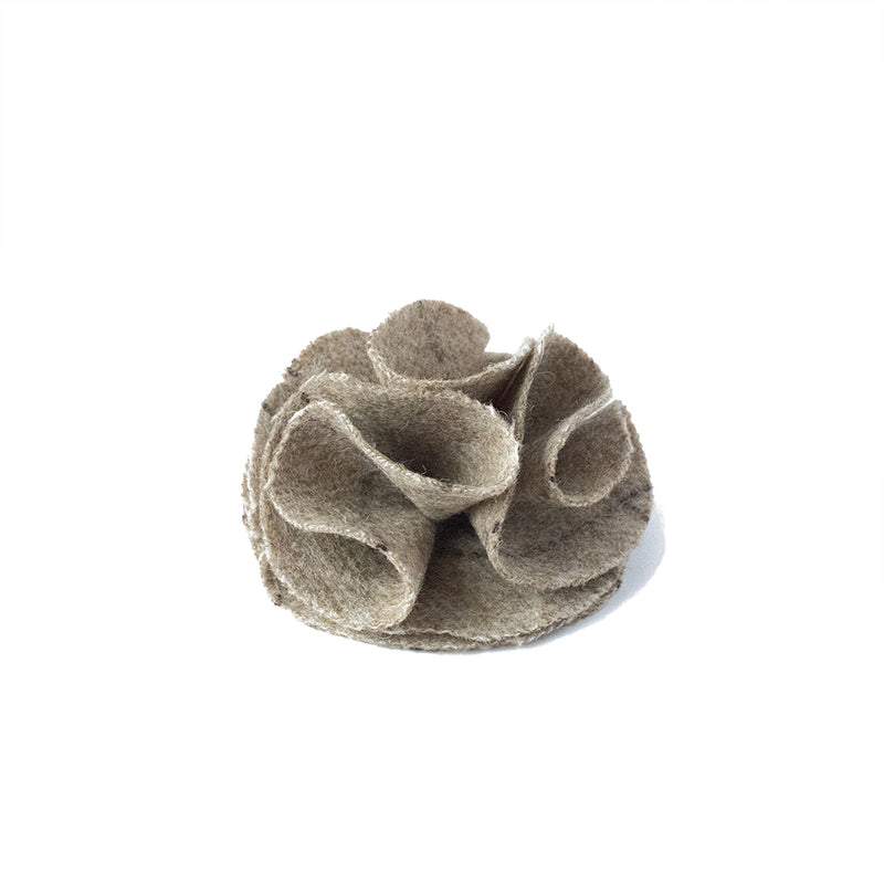 Dog collar flower accessory - Slate Oatmeal