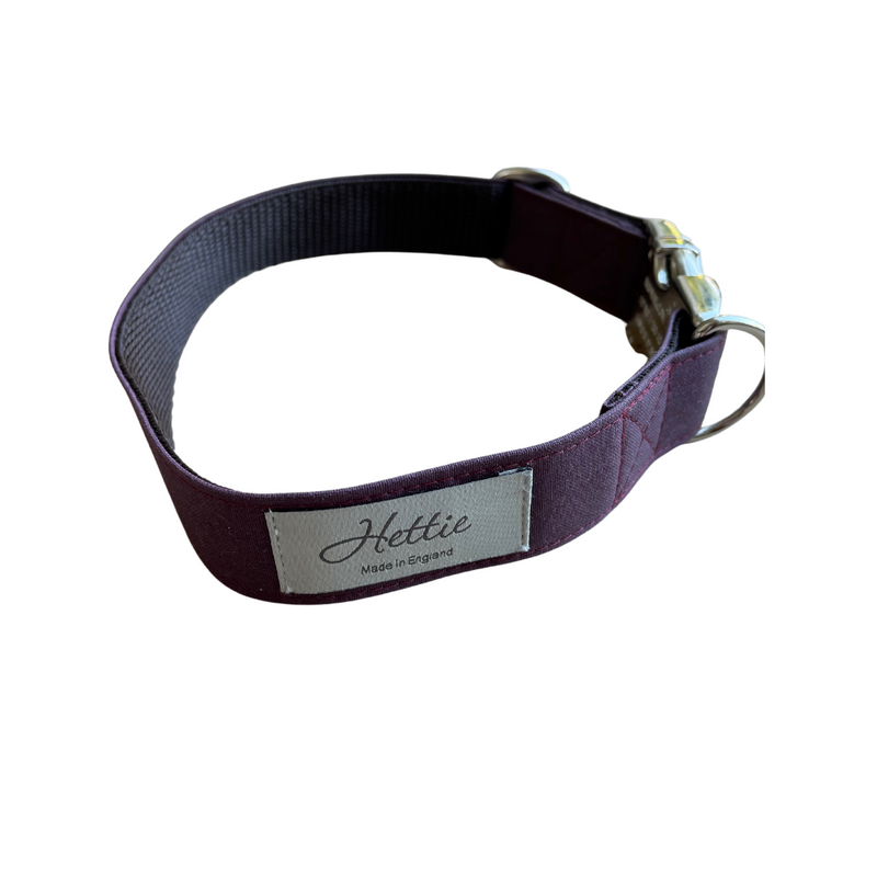 Dog Collar - burgundy canvas