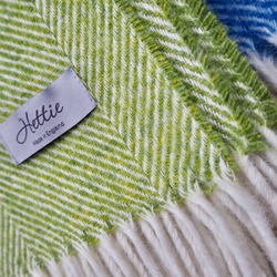 Herringbone green throw