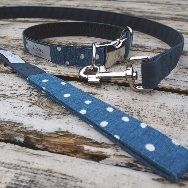 Dog Collar - denim spot