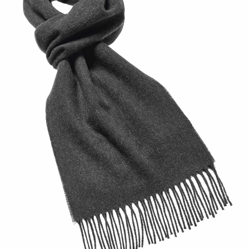 Plain wool scarf moss